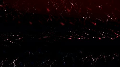 Glowing Red Particle Wave Background Animation