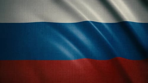 Realistic Waving Flag of Russia Animation
