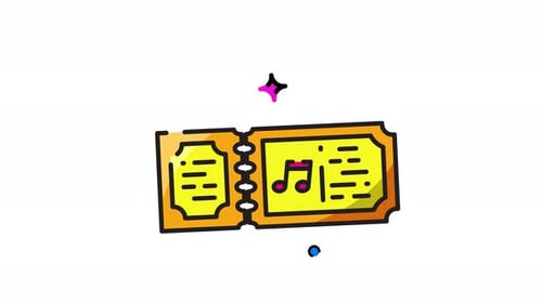 Animated Music Event Ticket Icon Reveal