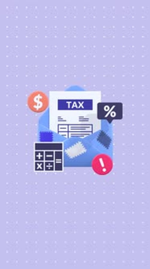 Animated Corporate Tax Document and Financial Elements