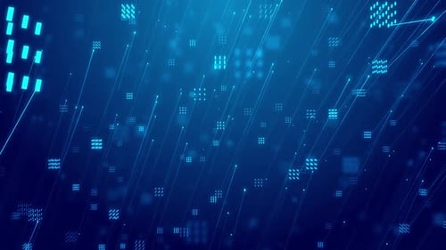 Geometric Lines and Dots: Digital Connection Nexus with Hi-Tech Data Flow