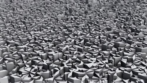 Fond 3D abstrait avec de nombreuses formes blanches tridimensionnelles