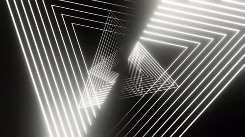 White New Movement Through Triangles Background Vj Loop In 4K