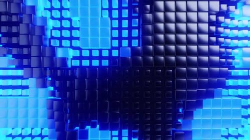 Boîte à cubes numérique, formes géométriques, fond, abstrait, numérique