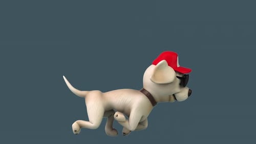 Fun 3D cartoon white Labrador retriever (with alpha channel included)