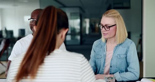 Business meeting with diverse team in modern office