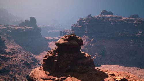 A Mesmerizing Rock Formation Echoing in the Depths of the Red Stone Canyon