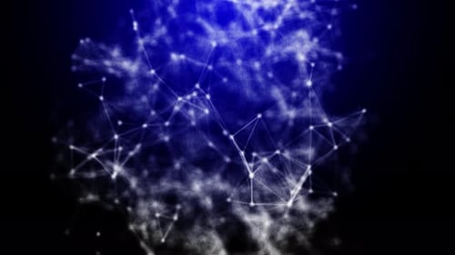 Plexus, Structural Mesh Blue Background Loop