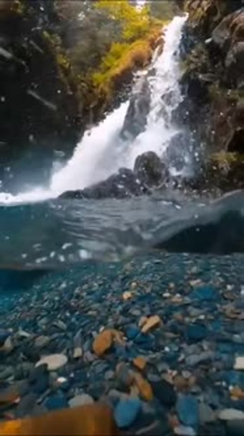 Waterfall in Stones 4K