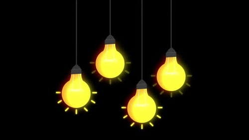 Hanging Yellow Light Bulbs Alpha Channel