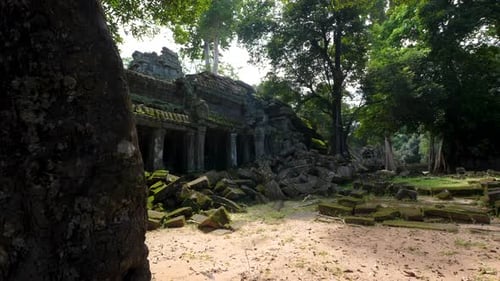 Temple de Ta Prohm, lieu de tournage de Tomb Raider, complexe d'Angkor Wat, monument khmer cambodgien