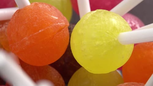 Close Up Shot of Colorful Lollipops