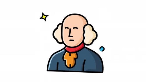 Animated Made in uk a Of george washington the first us president.