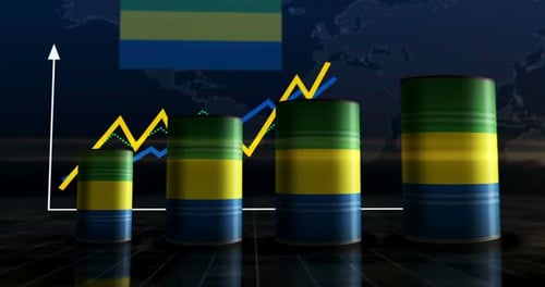 Gabon oil crude petroleum fuel barrels on chart