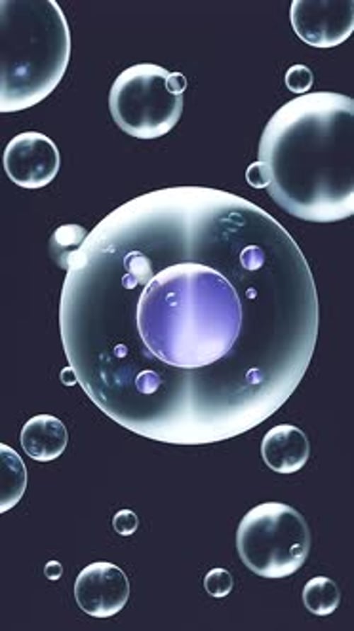 Abstract Fluid Bubbles Floating Seamlessly for Backgrounds and Overlays