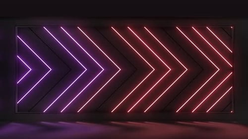 Animated Neon Glowing Chevron Arrows Loop Background