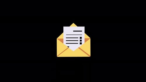 Flat Design Envelope Revealing Message Animation