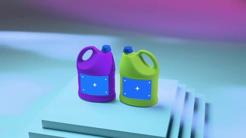 Modern 3D Product Containers Rotating for Branding Display