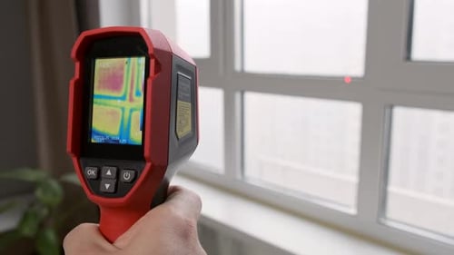 Thermal Camera Inspecting Window for Heat Loss