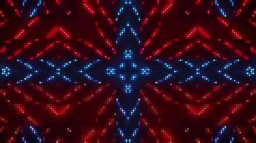 Las luces rojas y azules dinámicas parpadean en un enérgico patrón de baile