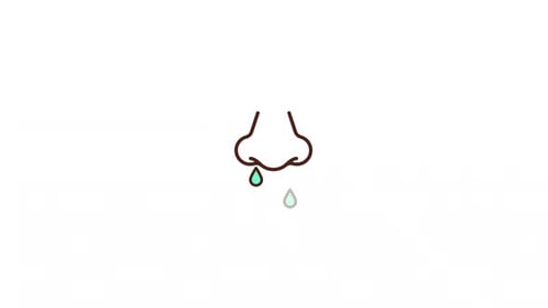Animated Dripping Nose Icon for Cold and Allergy Symptoms