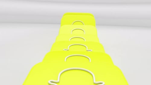 Snapchat Falling 3D Icons Like Dominoes