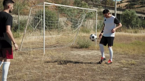 Players Training And Keeping The Ball In The Air