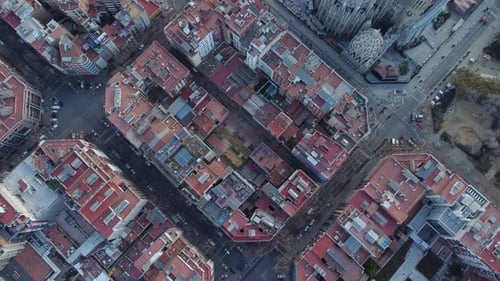 City Street Quarters From A Bird's Eye View.