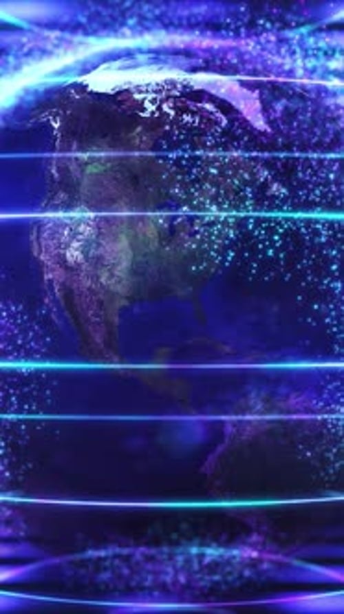 Futuristic Digital Earth Network Loop Background
