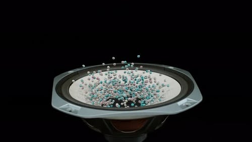 Beads Dancing on Sound Speaker
