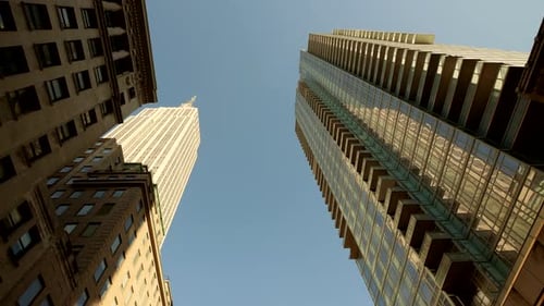 Low Angle of Skyscrapers Moving Upward