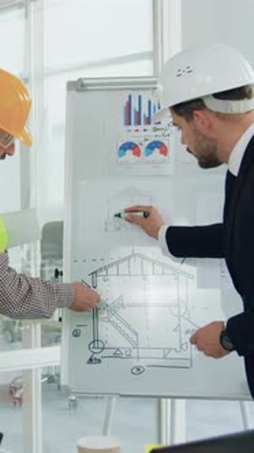 Building Industry Concept Where Likable Highskilled Professional Multiracial Team of Architects or