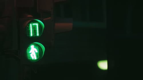 Traffic Lights Turn Green Red Yelow. Green and Red Bulbs Blink In