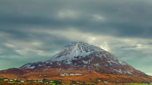The tallest peak of the Derryveagh Mountains and the tallest peak in County Donega Mount Errigal in