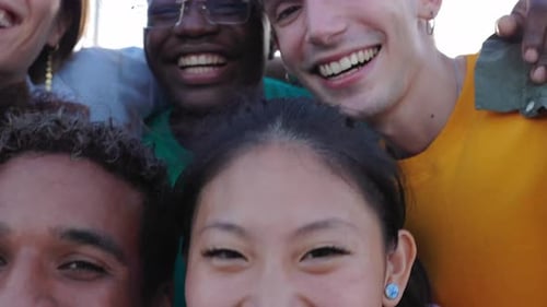 Happy Diverse Young Adults Smiling Together