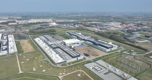 Centro de computación, centro de datos, infraestructura de TI, Odense, Dinamarca, Vídeo aéreo.