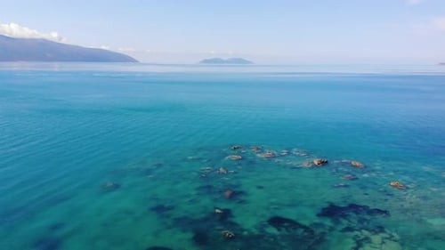 Aerial View of Beautiful Costal Shore in Vlore Albania
