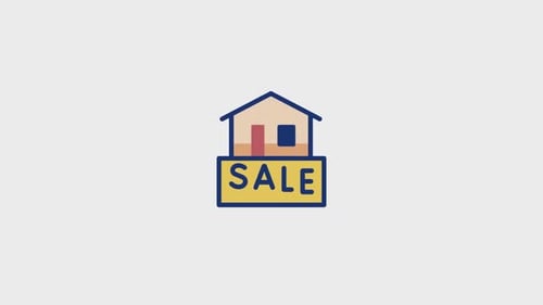 Animated House for Sale Icon