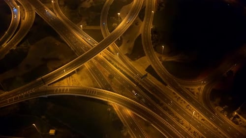 Aerial View of Highway Flyover in Dubai UAE