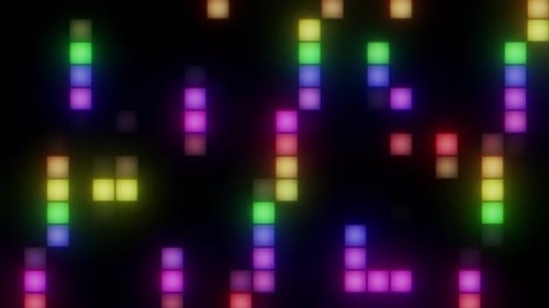 Colorful Led Blocks In Rainbow Hues Seamless Loop