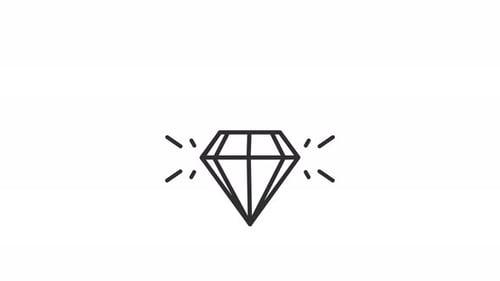 Diamond Animated Line Icon Alpha channel