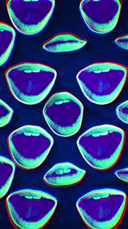 Vibrant Singing Mouths Portrait Background