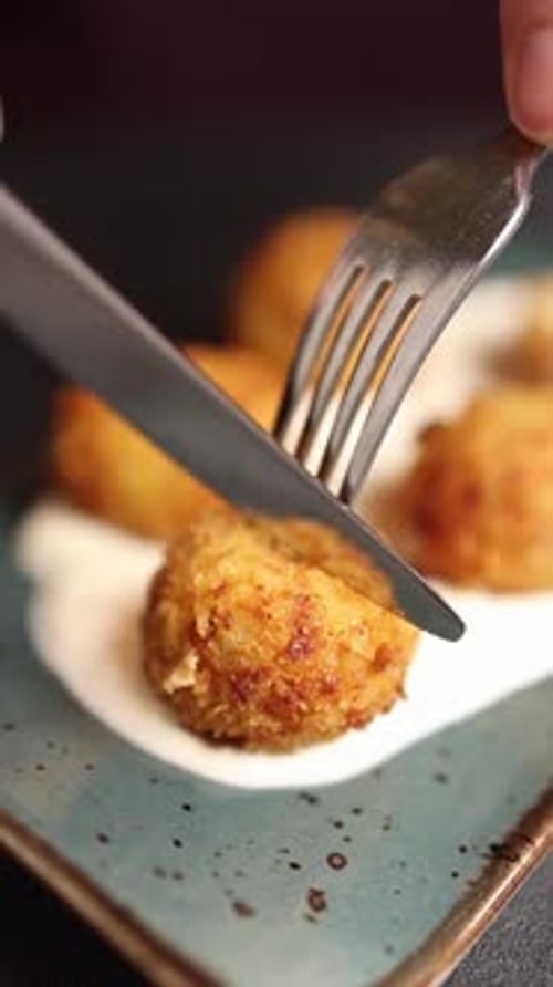 Guests enjoy delicious European cuisine at the restaurant. close-up
