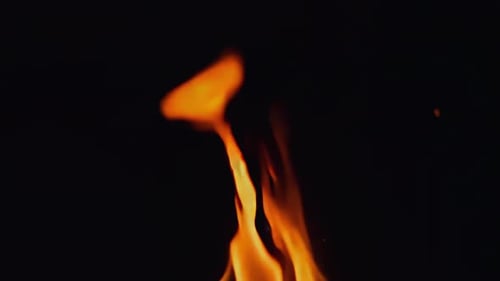 Bright Orange and Yellow Flames on Black