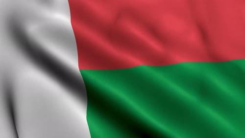 Realistic Waving Flag of Madagascar Animation