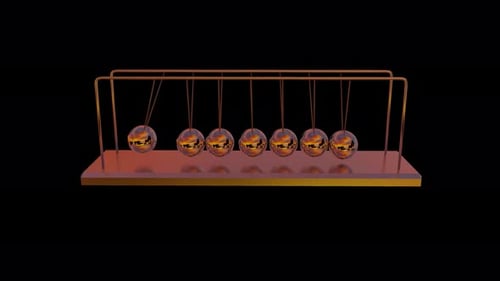 3D Animated Newton's Cradle Science Demonstration