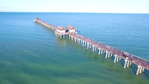 Pier in Naples by Aerial Drone Above