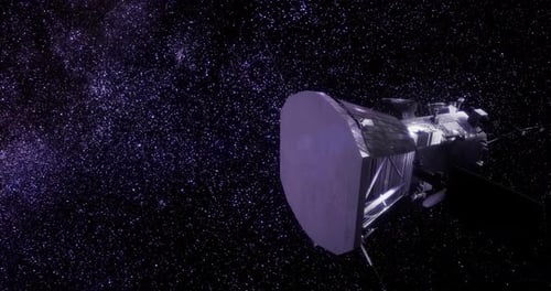 Futuristic Space Probe Traveling Through Deep Space Animation