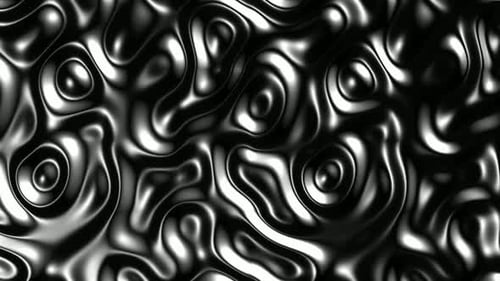 Black Liquid Metal Surface Abstract Motion Background Loop