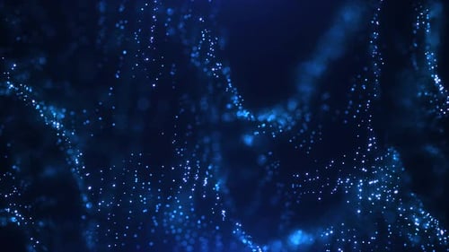 Abstract Blue Particle Waves Background Loop